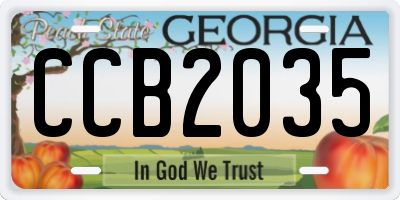 GA license plate CCB2035