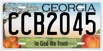 GA license plate CCB2045