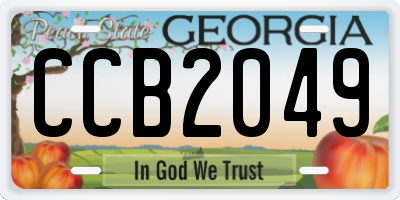 GA license plate CCB2049