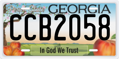 GA license plate CCB2058