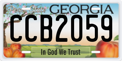 GA license plate CCB2059