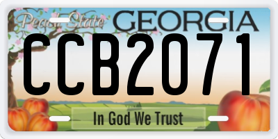 GA license plate CCB2071