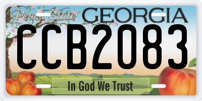 GA license plate CCB2083