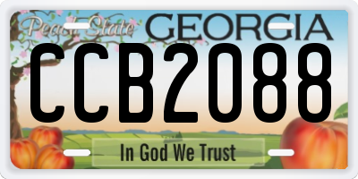 GA license plate CCB2088