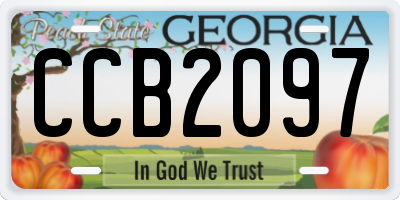 GA license plate CCB2097