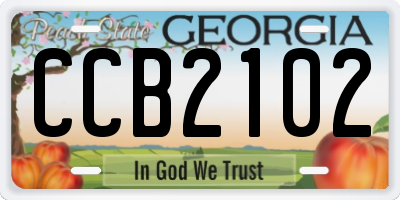 GA license plate CCB2102
