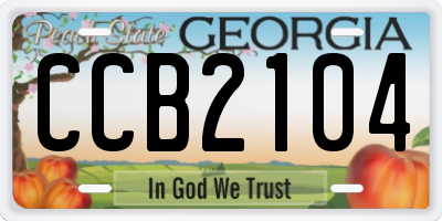 GA license plate CCB2104