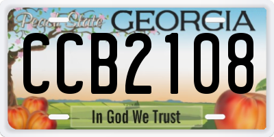 GA license plate CCB2108