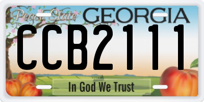 GA license plate CCB2111