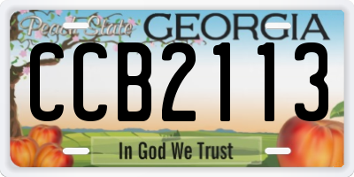 GA license plate CCB2113