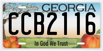 GA license plate CCB2116