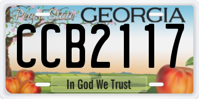 GA license plate CCB2117