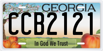 GA license plate CCB2121