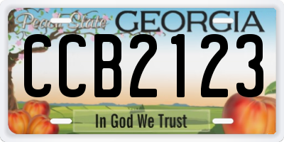 GA license plate CCB2123