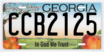 GA license plate CCB2125