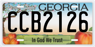GA license plate CCB2126