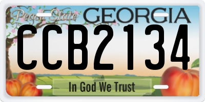 GA license plate CCB2134