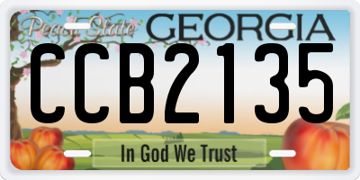 GA license plate CCB2135