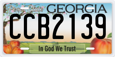 GA license plate CCB2139