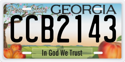 GA license plate CCB2143