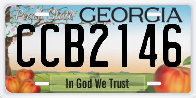 GA license plate CCB2146