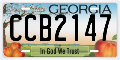 GA license plate CCB2147