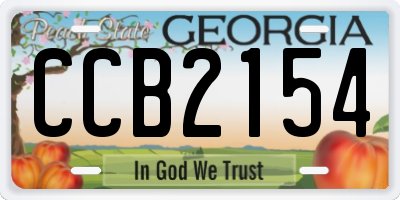 GA license plate CCB2154