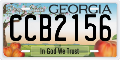 GA license plate CCB2156