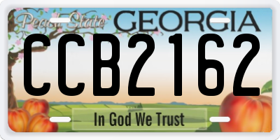 GA license plate CCB2162
