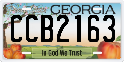 GA license plate CCB2163