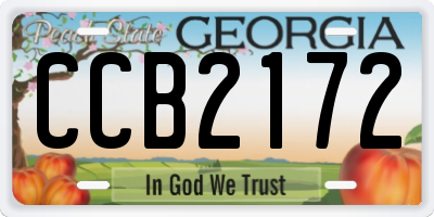 GA license plate CCB2172