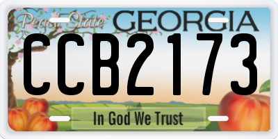 GA license plate CCB2173