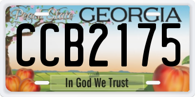 GA license plate CCB2175