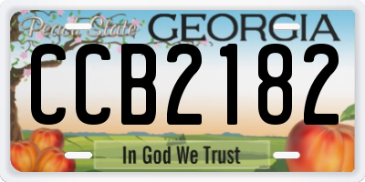 GA license plate CCB2182