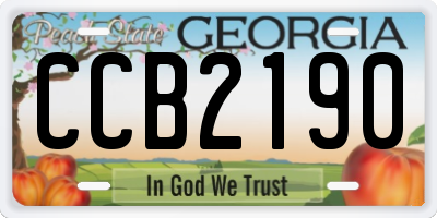 GA license plate CCB2190