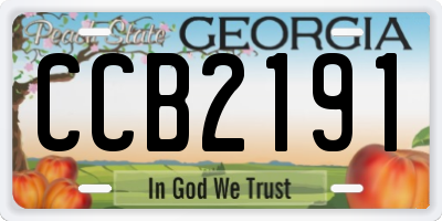 GA license plate CCB2191