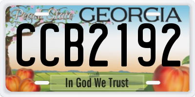 GA license plate CCB2192