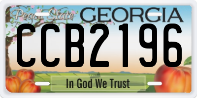GA license plate CCB2196