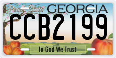 GA license plate CCB2199
