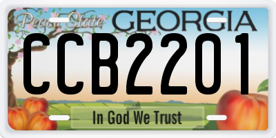 GA license plate CCB2201