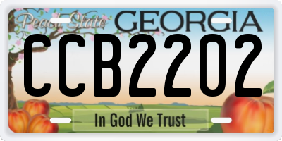 GA license plate CCB2202