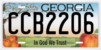 GA license plate CCB2206