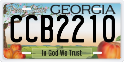 GA license plate CCB2210