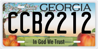 GA license plate CCB2212