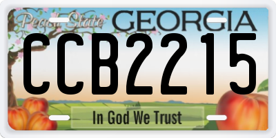 GA license plate CCB2215