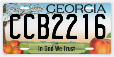 GA license plate CCB2216
