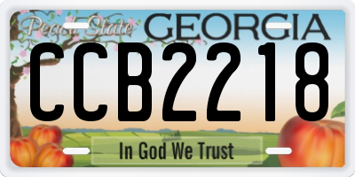 GA license plate CCB2218