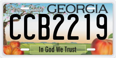 GA license plate CCB2219