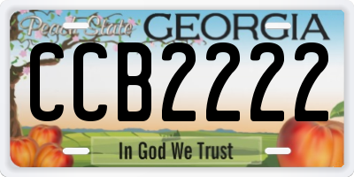 GA license plate CCB2222