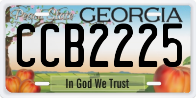 GA license plate CCB2225